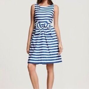 Kate Spade Blue Striped Jillian Bow Front Dress Sugar Beach